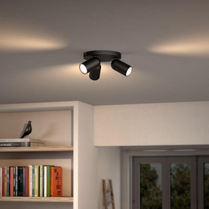 Actual product image Philips Pongee opbouwspot - 3-lichts - zwart (GU10)