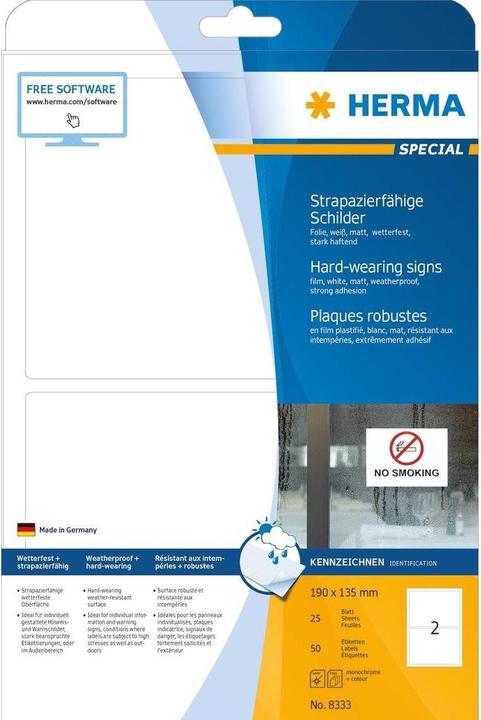 Actual product image HERMA Weatherproof labels A4