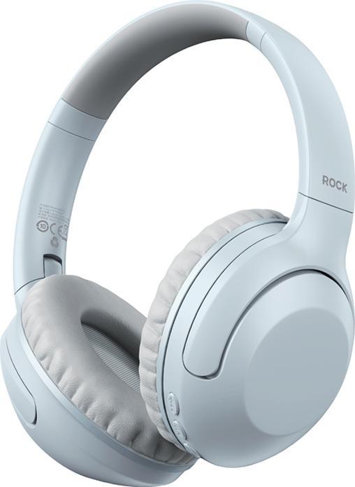 Rock - O3 ANC Wireless Headphones RAU0773 - Bluetooth-Kopfhörer, Hellblau/Grau (ANC, 15 h, Kabellos)