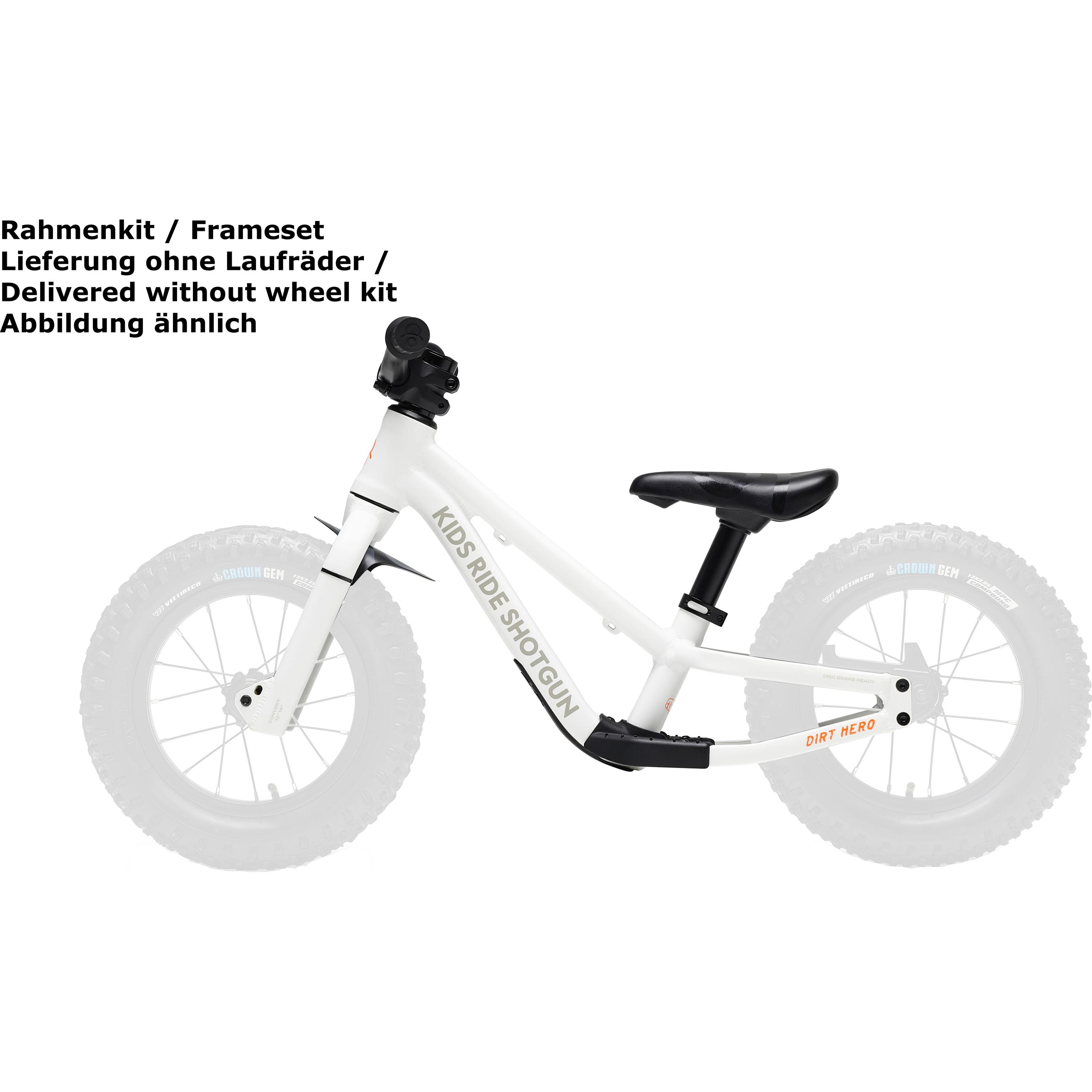 Thumbnail - Kids Ride Shotgun Dirt Hero Laufrad Rahmenkit, 12"/14", white (14")