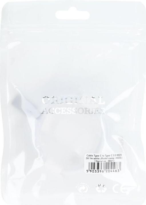 Actual product image OEM Cable Cable Type C to Type C PD 40W HD23 1 m white (1 m, USB 2.0, 40 W)