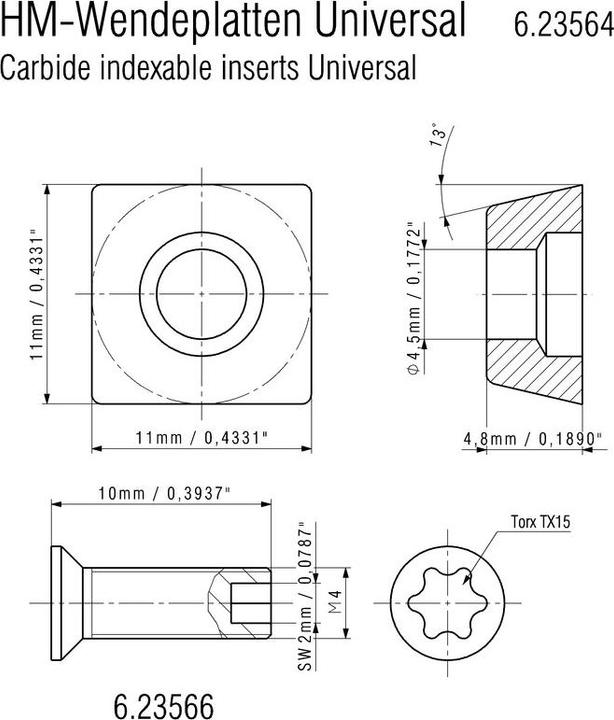 Actual product image Metabo 10 Carbide inserts