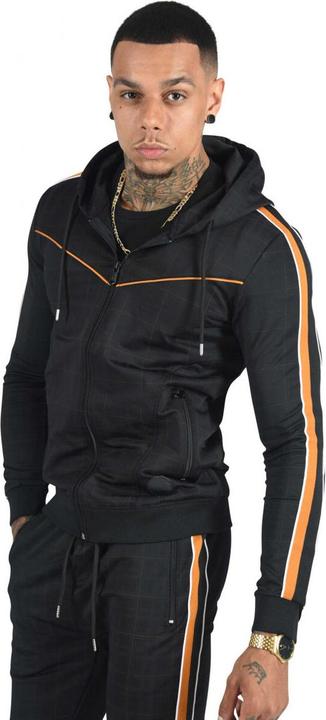 Produktbild Project X Paris Kapuzenjacke mit Karomuster und zweifarbigen Streifen (L)