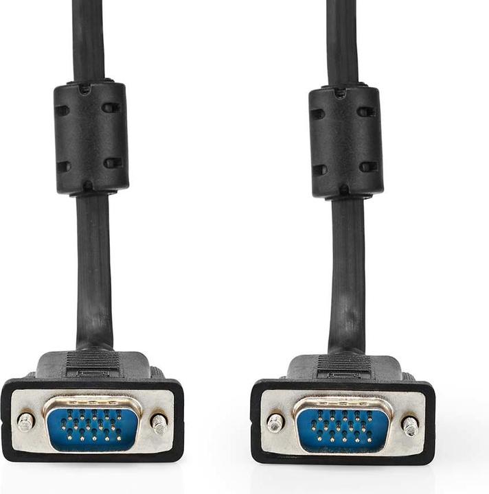 Actual product image Nedis VGA cable | VGA male | VGA male | Nickel-plated | Maximum resolution: 1280x768 | 5.00 m | R (5 m, VGA)