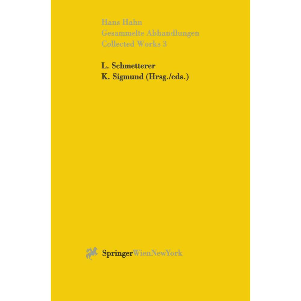 Gesammelte Abhandlungen - Collected Works, Fachbücher von Hans Hahn