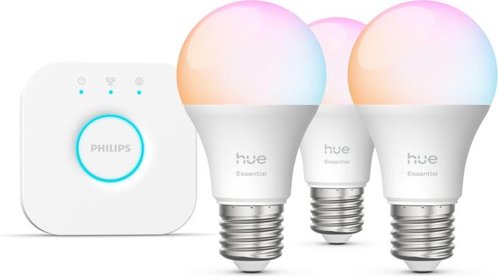 Image du produit Philips Hue Starter Kit Essential White & Color Ambiance + Bridge (E27, 806 lm, 4 x)