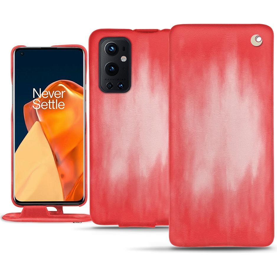 Noreve Lederschutzhülle vertikal (OnePlus 9 Pro), Smartphone Hülle, Rosa