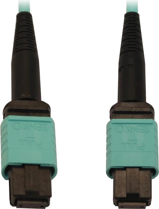 Actual product image Eaton 40/100/400G Multimode 50/125 OM3 Fibre Optic Cable 12F MTP/MPO-PC F/F LSZH Aqua 1m 3 (1 m)
