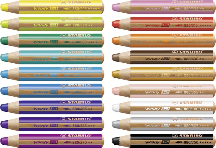 Produktbild STABILO Woody 3in1 Arty 18er Etui (Sortiert, 18 x)