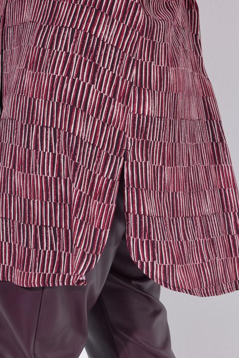 Image du produit Ulla Popken Blouse longue à rayures. Col chemise, manches longues. Coupe évasée (42, 44)