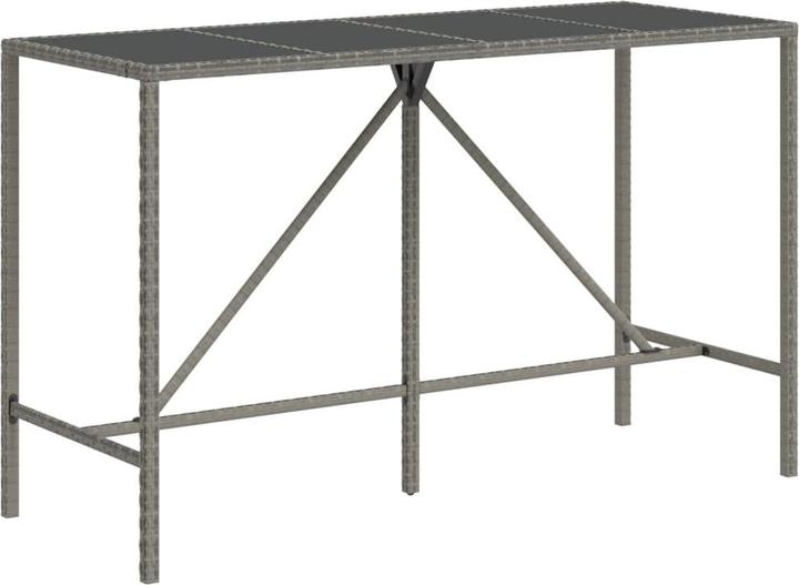 Produktbild vidaXL Bartisch mit Glasplatte (180 x 70 x 110 cm)