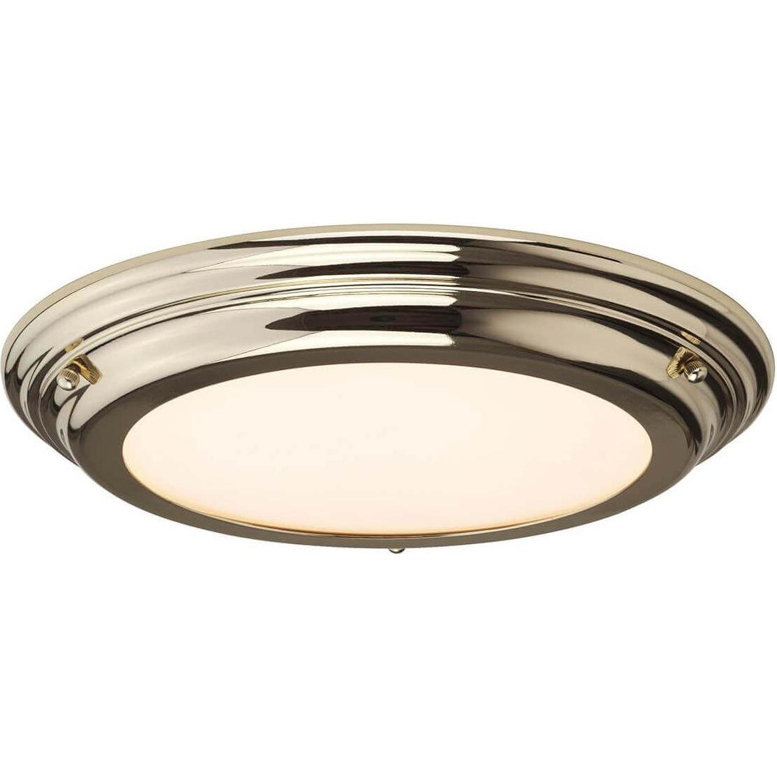 Elstead Lighting, Wandleuchte + Deckenleuchte, Welland LED Deckenleuchte 4cm Poliertes Messing IP54 (2250 lm)