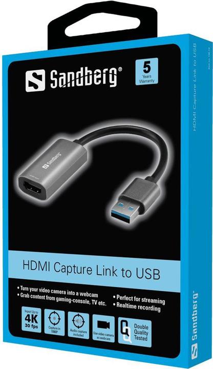 Produktbild Sandberg HDMI Capture Link to USB (USB-A, 12 cm)