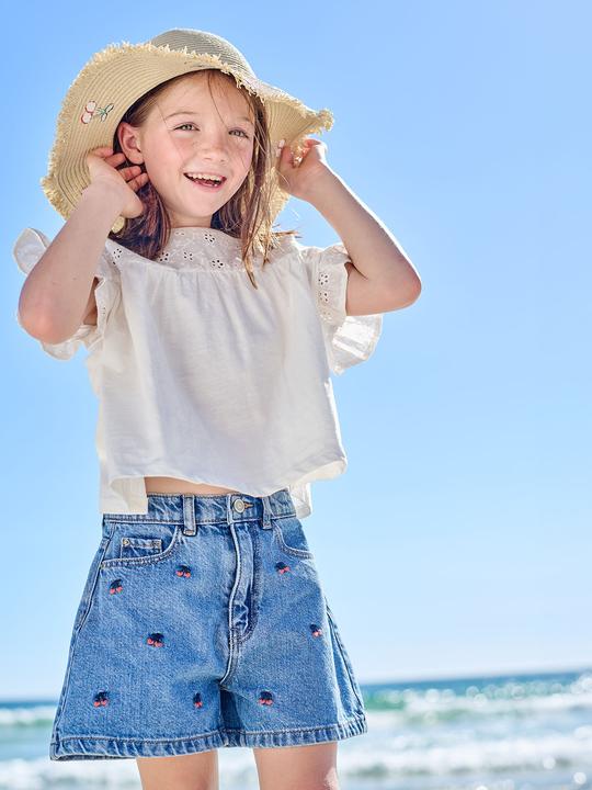 Image du produit Vertbaudet Shorts mit Stickereien Mädchen (104)