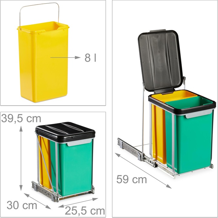 Produktbild Relaxdays Einbaumülleimer (8 l)
