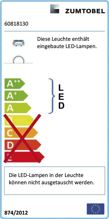Energie-Label Zumtobel Group LED-Einbauleuchte P-INF R #60818130 3000K Panos Infinity/evolution R Downlight/Strahl (2619 lm)