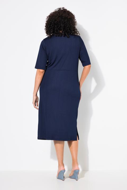 Produktbild Ulla Popken Jerseykleid, drapiert, V-Ausschnitt, Halbarm (46, 48)