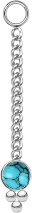 Immagine prodotto Star Piercing Anhänger silber Kette mit Anhänger Türkis Stein drei Kugeln (senza ottone, Acciaio chirurgico 316L, Mnerale)