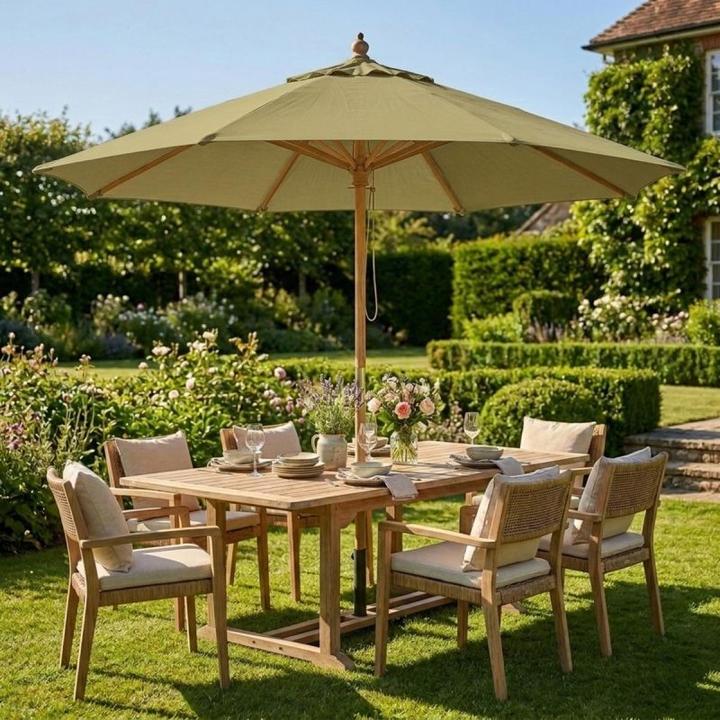 Immagine prodotto ProGarden Parasol Ogrodowy Drewniany 250cm Składany Zielony (2.50 m)