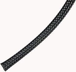 Produktbild RS PRO Kabelschlauch Schwarz PET für Kabel-Ø 5mm bis 12mm, Länge 100m Umflochtener Dehnbar (Kabelschlauch, 10000 cm)