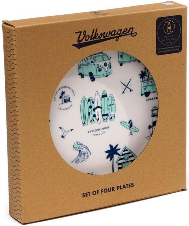 Actual product image Puckator plastic picnic plate volkswagen (x4) (4 x, 23 cm)
