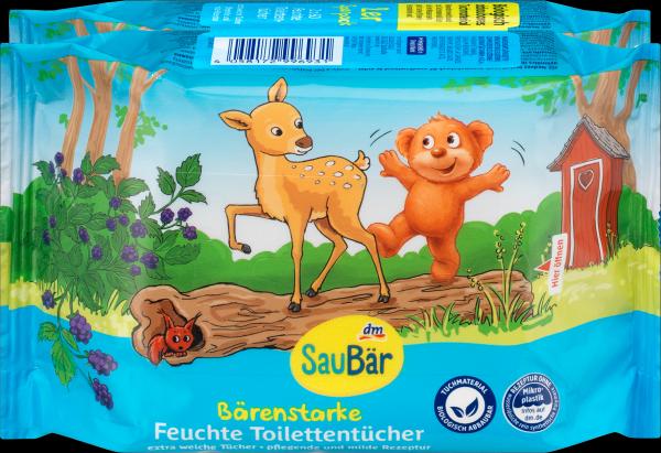 Produktbild dm SauBär Feuchte Toilettentücher Bärenstark (2x60 St) (120 Stück)