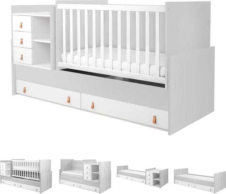 Produktbild Kikkaboo Babybett Lorena 4 in 1 Kommode (120 x 60 cm)