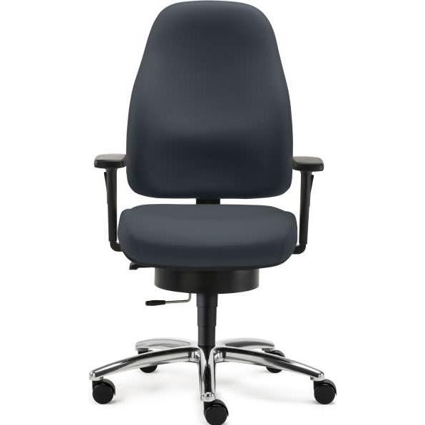 Sitwell, Bürostuhl, Bürodrehstuhl Lady m. Armlehne Leder Alu-Fusskreuz Hartboden schwarz