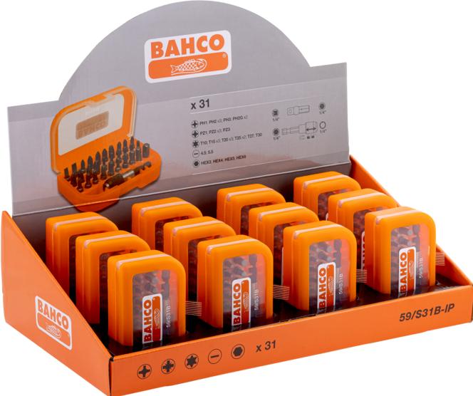 Actual product image Bahco bitssaet 1/4" 31 dele LIGE-PH-PH2G-PZ-TX-HEX (31)