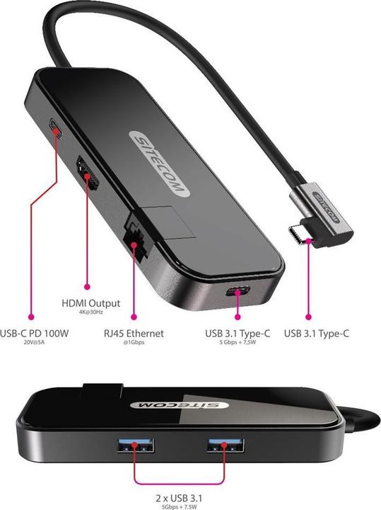 Productafbeelding Sitecom CN Docking Station (USB-C, 4 ports)