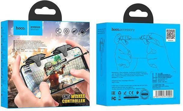 Productafbeelding Hoco - Mobile Game Controllers Wolf (GM5) - Shooting Triggers for Smartphones - Black