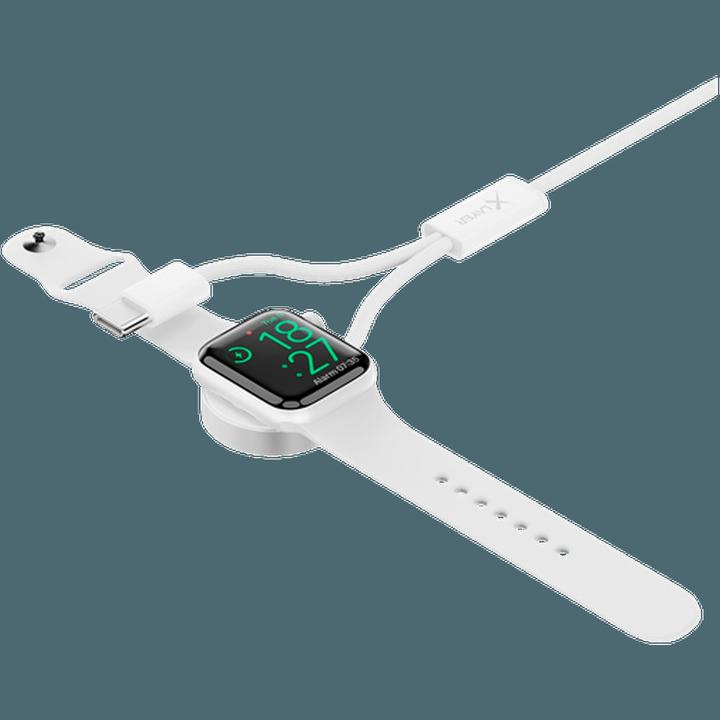Produktbild Xlayer 2-in-1 feingewebtes Kabel mit USB Typ C & Apple Watch Charger 1.5 m White (1.50 m, USB 2.0)
