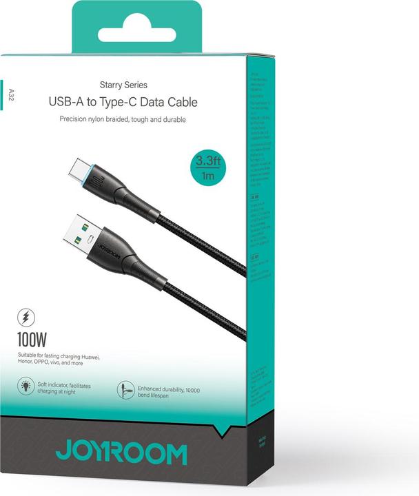 Produktbild Joyroom USB A – USB C (1 m, USB 2.0, 100 W)
