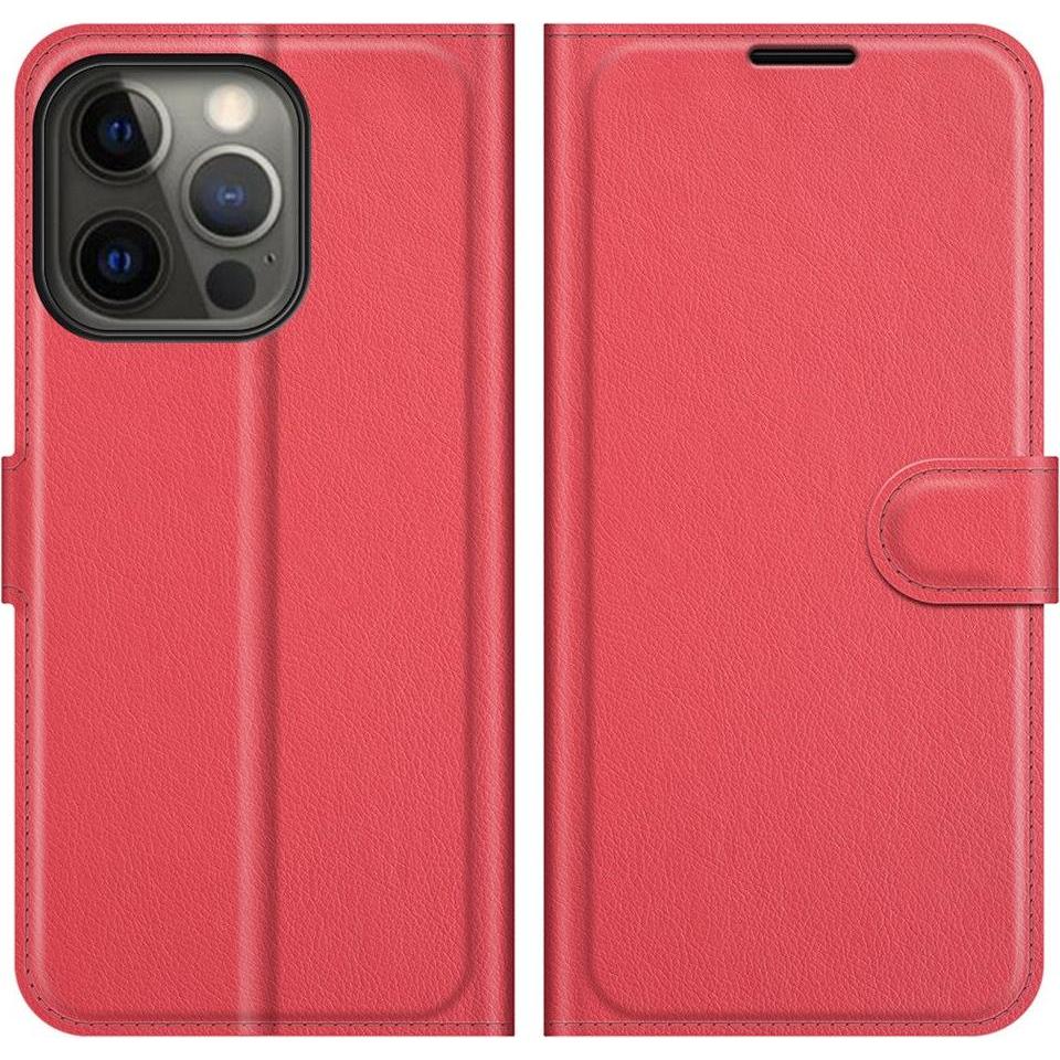 Cover-Discount iPhone 13 Pro - Leder Etui Hülle rot (Apple iPhone 13 Pro), Smartphone Hülle, Rot