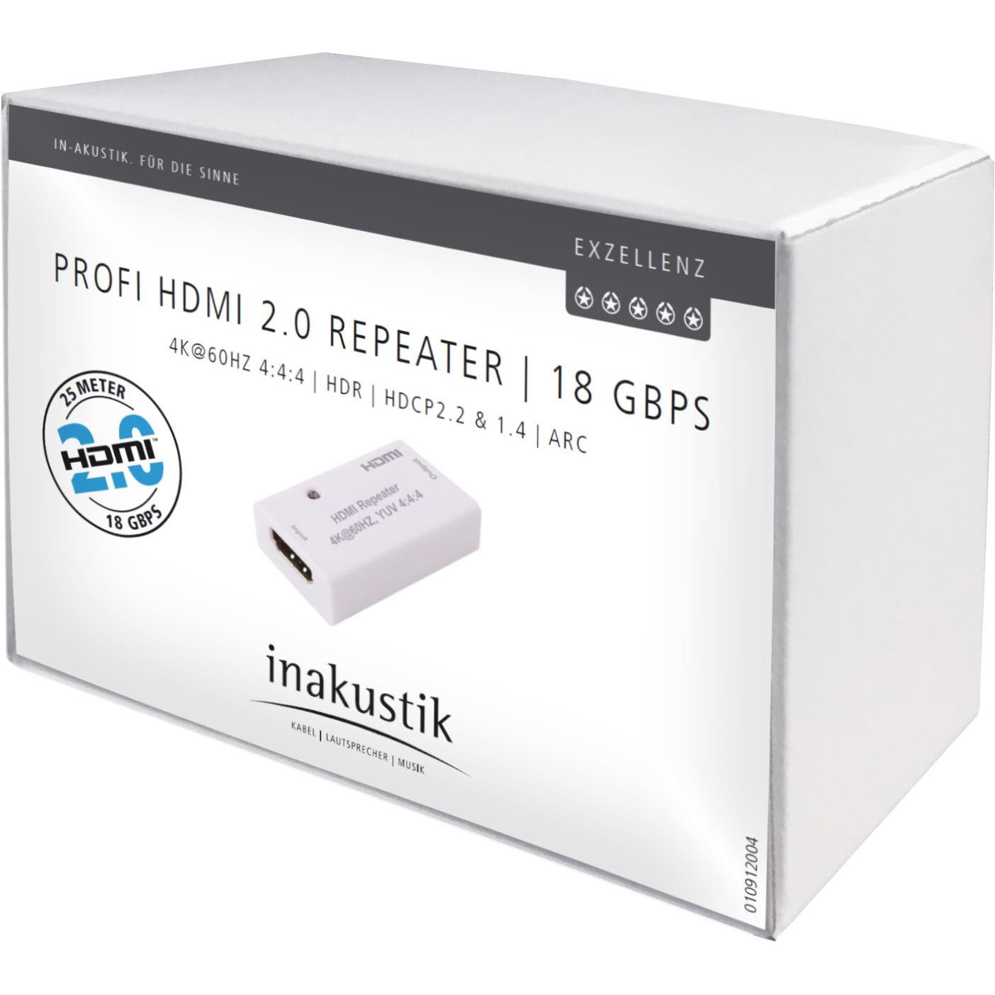 Thumbnail - Inakustik Exzellenz HDMI 2.0 Repeater (Extender), Kabel Zubehör, Weiss