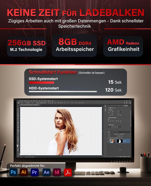 Produktbild Greed V2 Basic - Office PC - AMD Ryzen 5 (256 GB, 8 GB, AMD Ryzen 5 4600G)