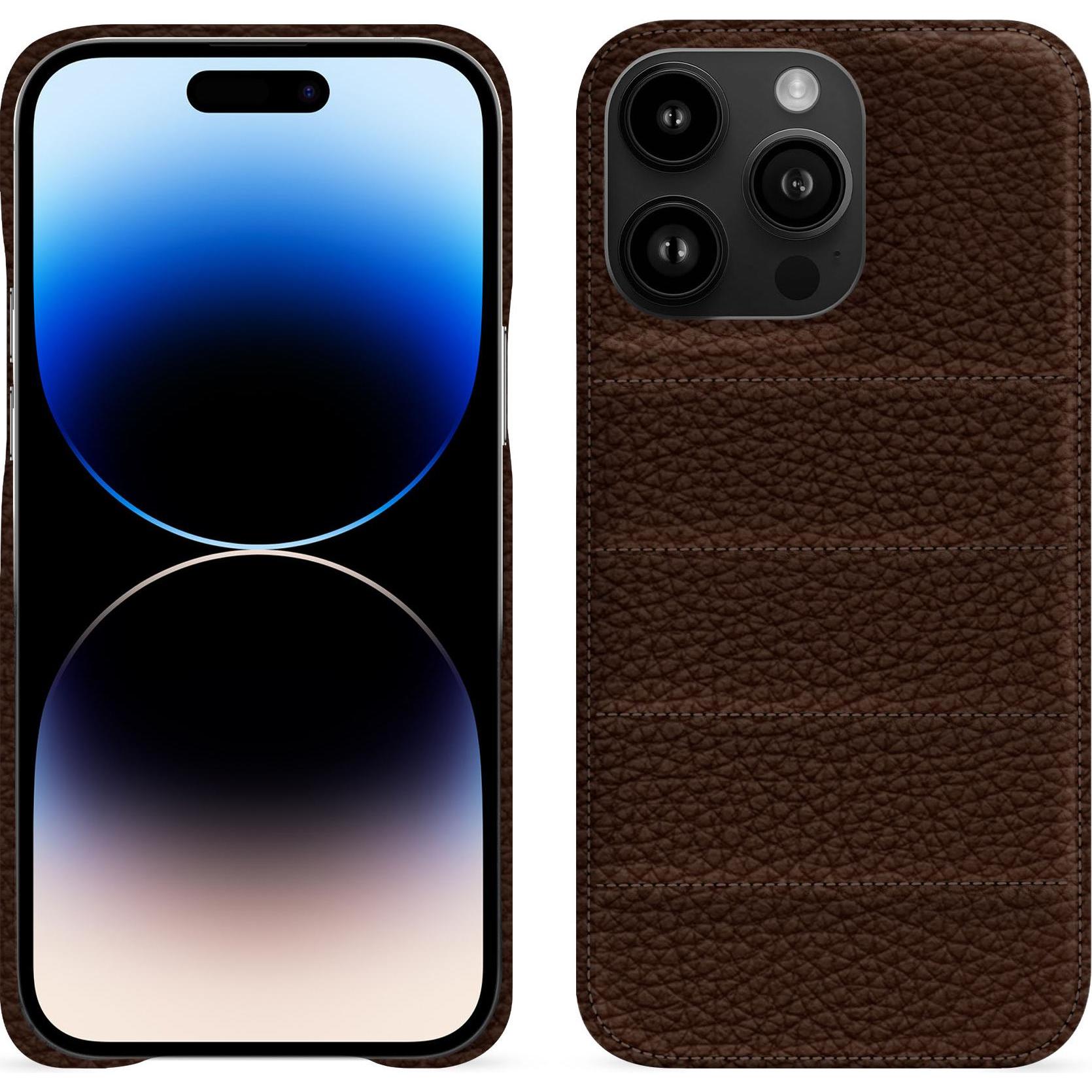 Noreve Lederschutzhülle (Apple iPhone 15 Pro Max), Smartphone Hülle, Braun