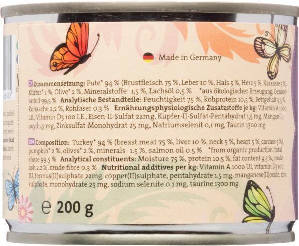 Image du produit Catz Finefood Bio No.511 dinde (Adulte, 6 pcs, 200 g)