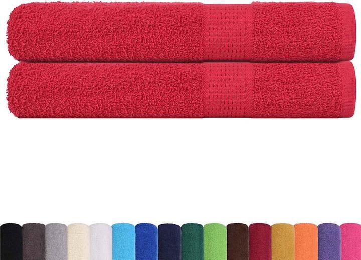 Immagine prodotto vidaXL Asciugamani 2 pezzi. Rosso 100x200 cm 360 g/m² 100% cotone telo mare (100 x 200 cm)