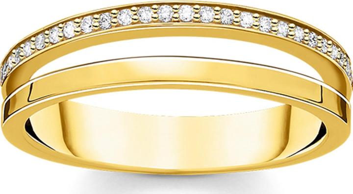 Immagine prodotto Thomas Sabo Anello doppio pietre bianche oro (52, 925 Argento)
