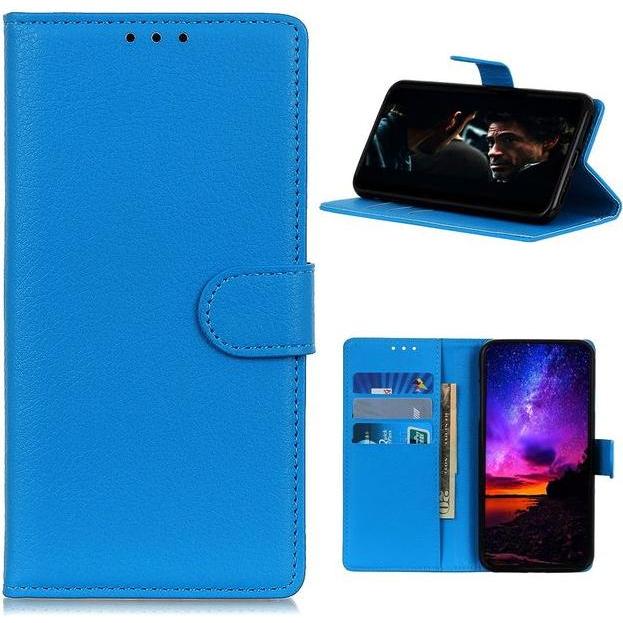 Thumbnail - MU Classic Litchi Leder Bookcover Series (Samsung Galaxy A42 5G), Smartphone Hülle, Blau