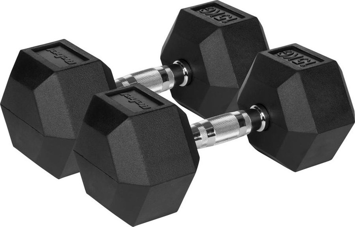 Produktbild Rebel Gummierte Hanteln aus Gusseisen HEX 2x15 kg ACTIVE (2 x 15 kg)