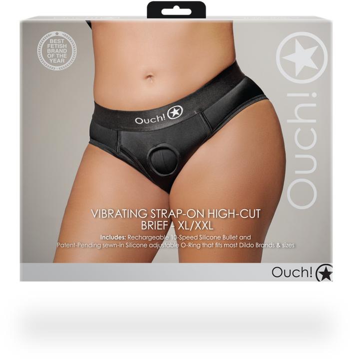 Produktbild Ouch! Vibrating Strap-on High-cut Brief - XL/XXL
