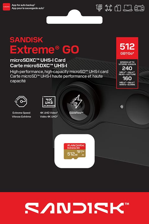 Produktbild SANDISK Extreme MicroSD UHS-I /s (512 GB, microSDXC, U3, UHS-I)