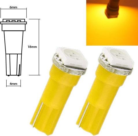 Produktbild Hermex 2x T5 1 LED Glühlampe für Tacho Instrument Armaturenbrett Schalter - Gelb