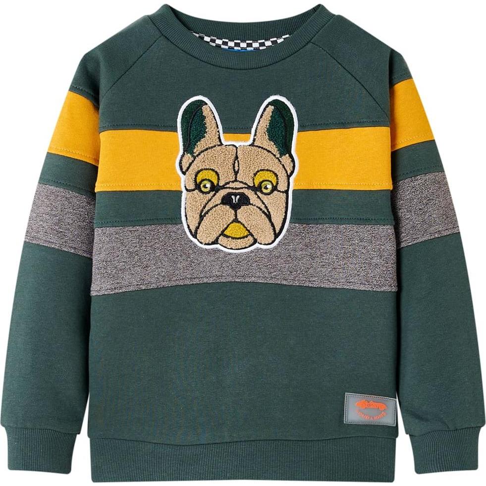 VidaXL, Jungen, Pullover, Kinder-Sweatshirt Dunkelgrün 92,Material: 92 % Baumwolle. 8, Grün, (92)