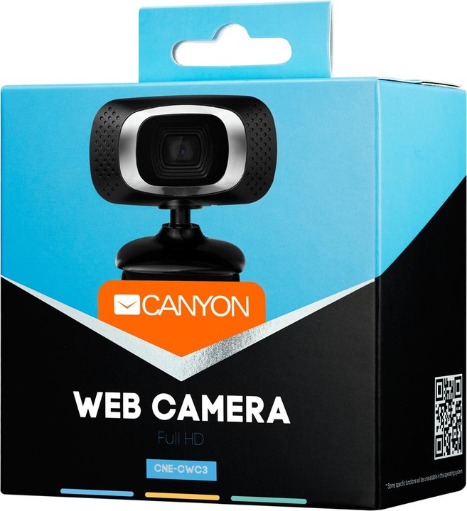 Actual product image Canyon CNE-CWC3N Webcam 2 MP 1980 x 1080 Pixel USB 2.0 Black (2.10 Mpx)