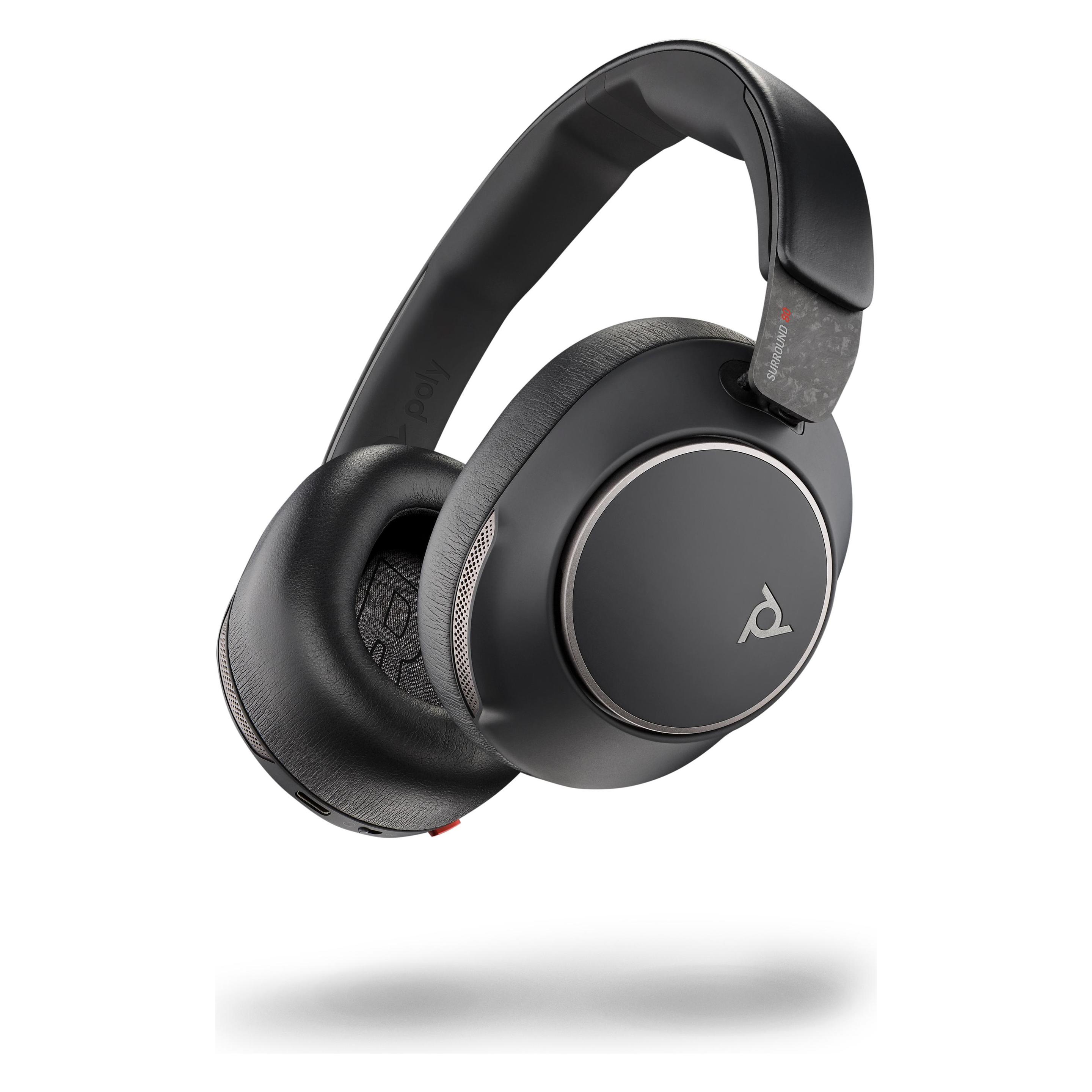 HP Poly Voyager Surround 80 + USB-C/A-Adapter (Kabellos, USB-C, Microsoft Teams), Office Headset, Sc