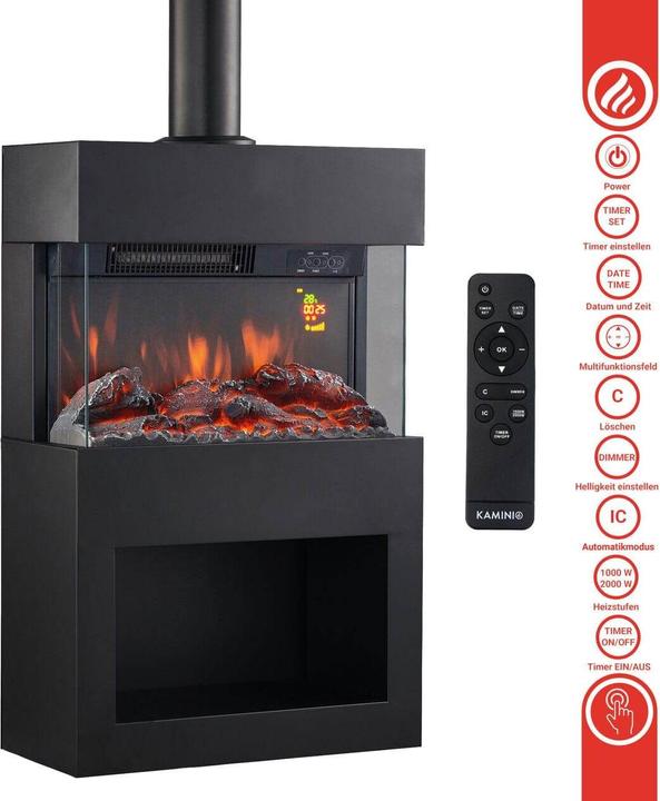 Actual product image Kaminio HENRI electric fireplace with stovepipe