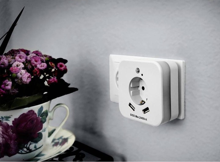 Productafbeelding InnTec SLED02 LED nachtlampje met bewegingsmelder LED Warm wit Wit